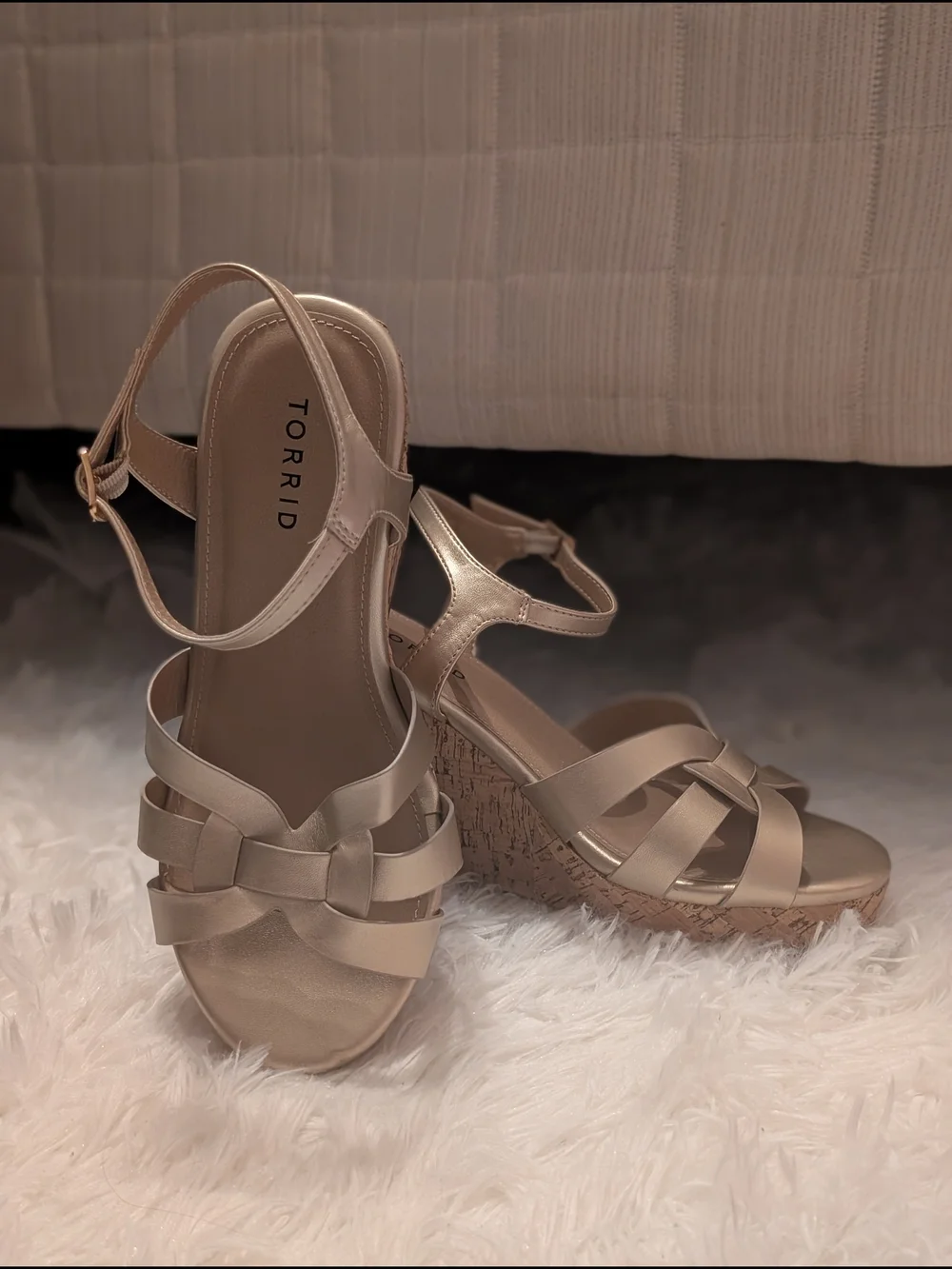 Torrid Metallic Gold Wedge Sandals - Women's
